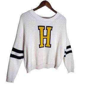 Tommy Hilfiger Block Letter Knit Sweater Cropped H